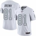 Nike Oakland Raiders #81 Tim Brown White Mens Stitched NFL Limited Rush Jersey