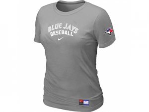 Wome Toronto Blue Jays Nike Women L.Grey Short Sleeve Practice T-Shirt