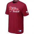 Philadelphia Phillies Nike Short Sleeve Practice T-Shirt Red