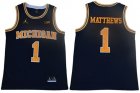 Michigan Wolverines #1 Charles Matthews Navy College Basketball Jersey