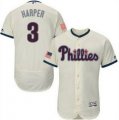 Phillies #3 Bryce Harper Cream Flexbase Jersey