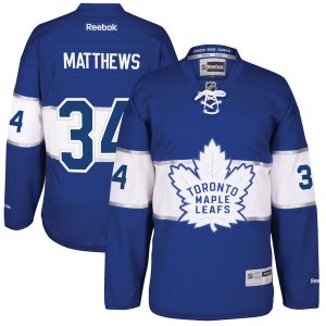 Men\'s Toronto Maple Leafs #34 Auston Matthews Blue 2017 Centennial Classic Stitched NHL Jersey