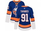 Women Adidas New York Islanders #91 John Tavares Royal Blue Home Authentic Stitched NHL Jersey