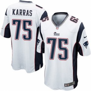 Mens Nike New England Patriots #75 Ted Karras Game White NFL Jersey