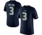 Nike Seattle Seahawks 3 Russell Wilson Pride Name & Number T-Shirt Blue