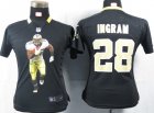 Women Nike New Orleans Saints #28 Ingram Black Portrait Fashion Game Jersey