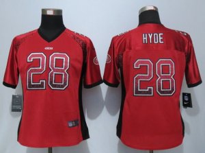 Women Nike San Francisco 49ers #28 Hyde Red Jerseys(Drift Fashion)