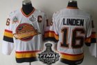 nhl vancouver canucks #16 linden m&n white[2011 stanley cup]