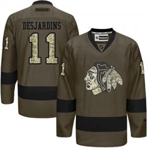 Chicago Blackhawks #11 Andrew Desjardins Green Salute to Service Stitched NHL Jersey