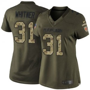 Women Nike Cleveland Browns #31 Donte Whitner Green Salute to Service Jerseys