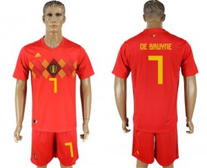 Belgium 7 DE BRUYNE Home 2018 FIFA World Cup Soccer Jersey