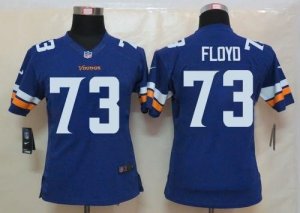 Women Nike Minnesota Vikings #73 Sharrif Floyd Purple Team Color Stitched NFL Limited Jersey