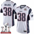 Youth Nike New England Patriots #38 Brandon Bolden Elite White Super Bowl LI 51 NFL Jersey