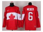 nhl jerseys team canada #6 weber red[2014 winter olympics]