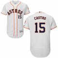 Men's Majestic Houston Astros #15 Jason Castro White Flexbase Authentic Collection MLB Jersey