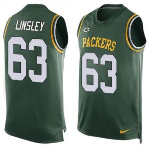 Nike Green Bay Packers #63 Corey Linsley Green Team Color Men Stitched NFL Limited Tank Top Jersey