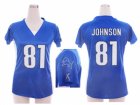 Nike Women detroit lions #81 calvin johnson blue jerseys[draft him ii top]
