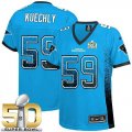 Women Nike Panthers #59 Luke Kuechly Blue Alternate Super Bowl 50 Stitched Drift Fashion Jersey