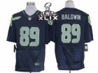 2015 Super Bowl XLIX Nike NFL Seattle Seahawks #89 Doug Baldwin Blue Jerseys(Elite)