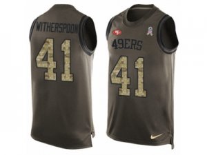 Mens Nike San Francisco 49ers #41 Ahkello Witherspoon Limited Green Salute to Service Tank Top NFL Jersey