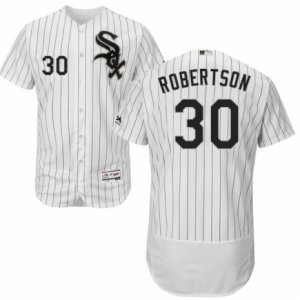 Men\'s Majestic Chicago White Sox #30 David Robertson White Black Flexbase Authentic Collection MLB Jersey