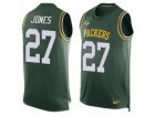 Mens Nike Green Bay Packers #27 Josh Jones Limited Green Player Name & Number Tank Top NFL Jersey