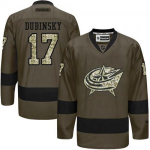 Columbus Blue Jackets #17 Brandon Dubinsky Green Salute to Service Stitched NHL Jersey