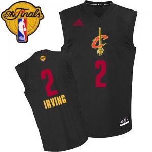 Men\'s Adidas Cleveland Cavaliers #2 Kyrie Irving Swingman Black New Fashion 2016 The Finals Patch NBA Jersey