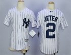 Mlb Yankees #2 Derek Jeter White Youth New Cool Base Jersey