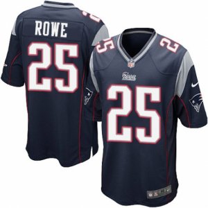 Mens Nike New England Patriots #25 Eric Rowe Game Navy Blue Team Color NFL Jersey