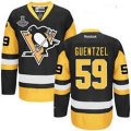 Youth Reebok Pittsburgh Penguins #59 Jake guewtzal Authentic Black Gold Third nhl jersey