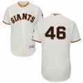 Mens Majestic San Francisco Giants #46 Santiago Casilla Cream Flexbase Authentic Collection MLB Jersey