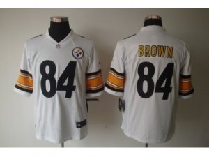 Nike NFL Pittsburgh Steelers #84 Antonio Brown White Jerseys(Limited)