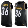 Nike Pittsburgh Steelers #36 Jerome Bettis Black Team Color Men Stitched NFL Limited Tank Top Jersey