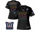 Womens Nike New England Patriots #15 Chris Hogan Game Black Fashion Super Bowl LI Champions NFL Jersey