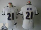 2013 Super Bowl XLVII Women NEW NFL baltimore ravens #21 webb white(new limited)