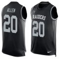 Nike Oakland Raiders #20 Nate Allen Black Team Color Men Stitched NFL Limited Tank Top Jersey