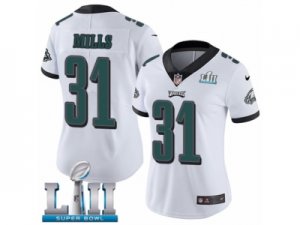 Women Nike Philadelphia Eagles #31 Jalen Mills White Vapor Untouchable Limited Player Super Bowl LII NFL Jersey