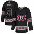Canadiens #31 Carey Price Black Team Logos Fashion Adidas Jersey