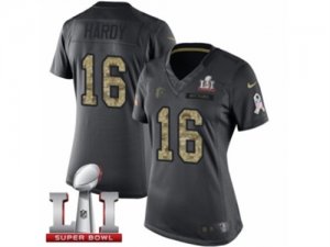 Womens Nike Atlanta Falcons #16 Justin Hardy Limited Black 2016 Salute to Service Super Bowl LI 51 NFL Jersey