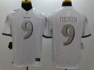 Nike Baltimore Ravens #9 Justin Tucker Platinum White Jerseys(Game)