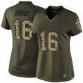 Women's Nike Atlanta Falcons #16 Justin Hardy Limited Green Salute to Service NFL Jersey