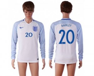 England #20 Barkley Home Long Sleeves Soccer Country Jersey