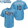 Mens Majestic Tampa Bay Rays #10 Corey Dickerson Replica Light Blue Alternate 2 Cool Base MLB Jersey