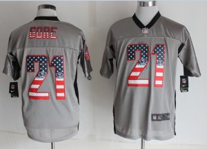 Nike San Francisco 49ers #21 Gore Grey Jerseys(USA Flag Fashion Shadow Elite)