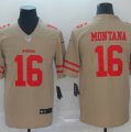 Nike 49ers #16 Joe Montana Gold Inverted Legend Limited Jersey