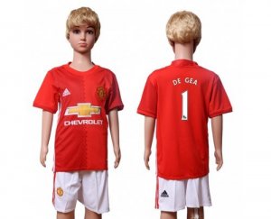 Manchester United #1 De Gea Home Kid Soccer Club Jersey