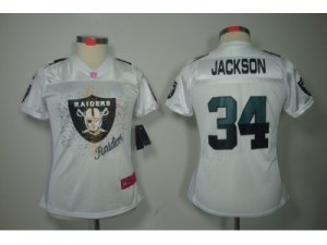 Nike Women NFL Oakland Raiders #34 Bo Jackson White(2012 Fem Fan Elite Jerseys)