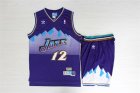 Jazz # 12 John Stockton Purple Hardwood Classics Jersey(With Shorts)