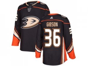 Men Adidas Anaheim Ducks #36 John Gibson Black Home Authentic Stitched NHL Jersey